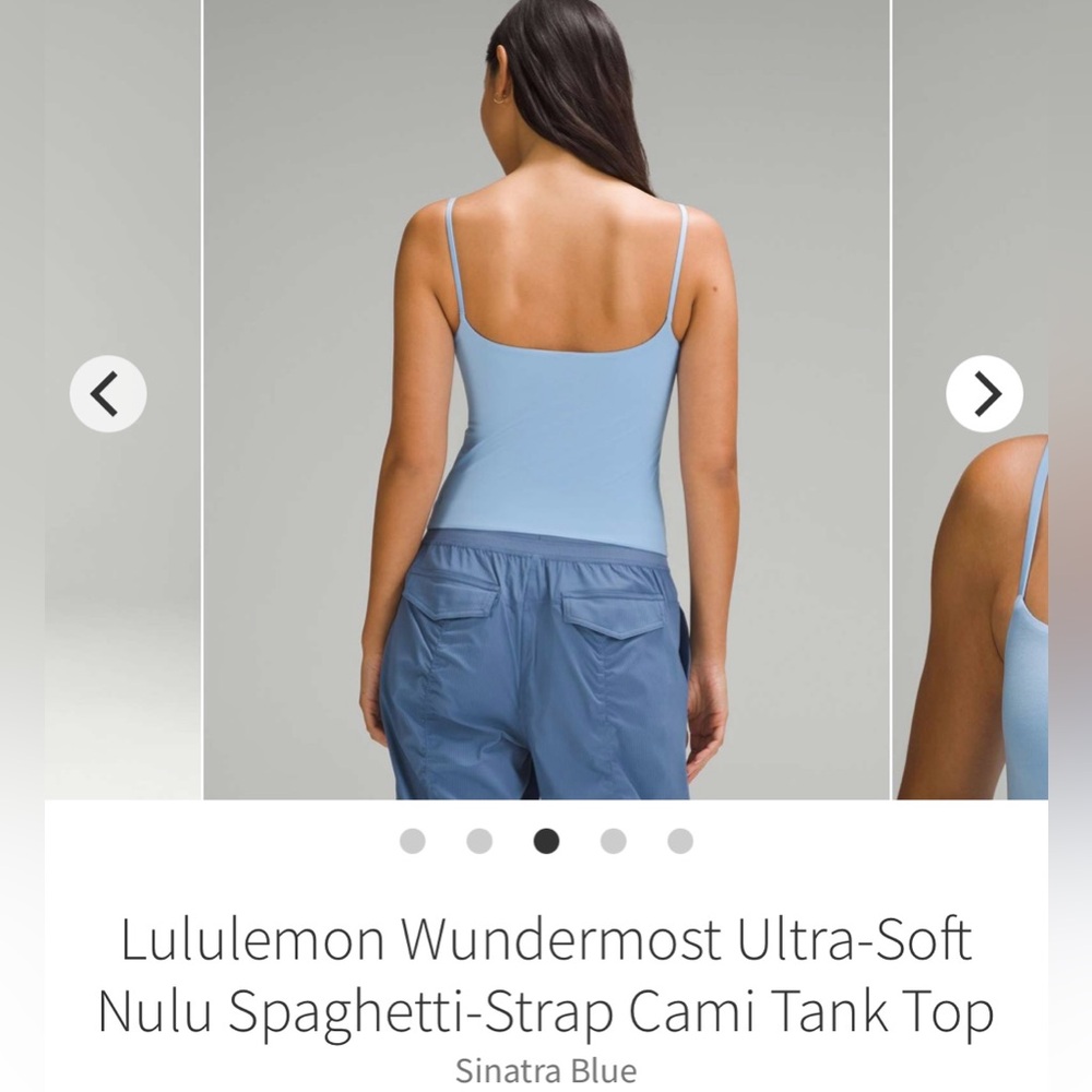 Lululemon Wundermost Ultra-Soft Nulu Spaghetti-Strap Cami Tank Sinatra blue Med - Picture 3 of 12